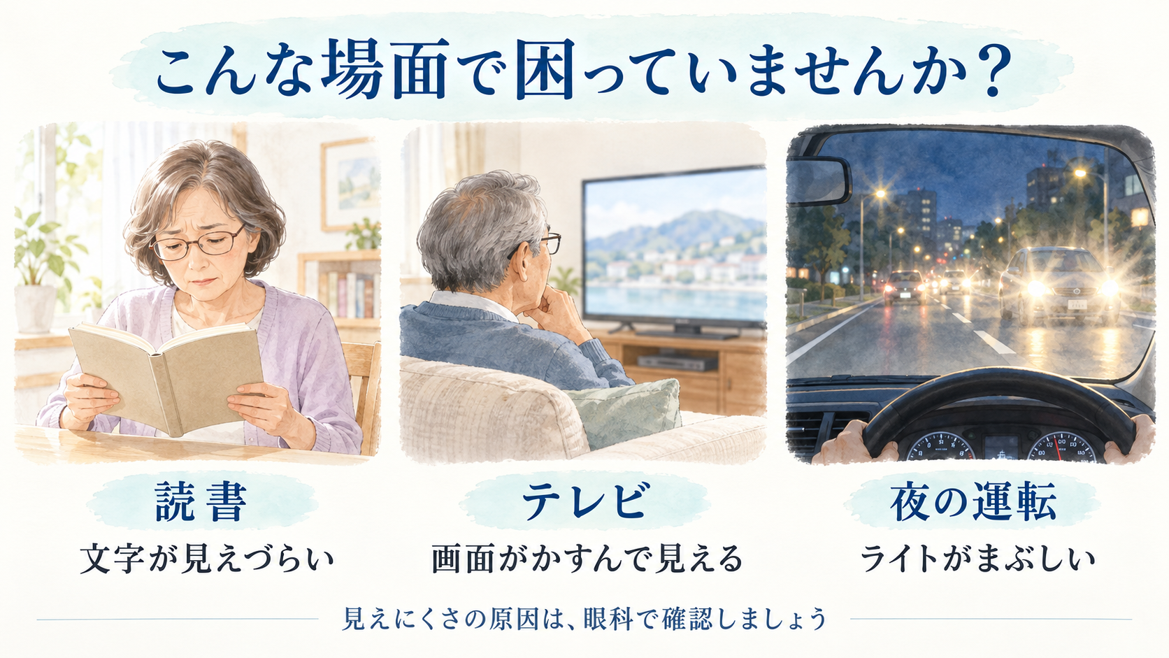 白内障のサインを日常からチェック