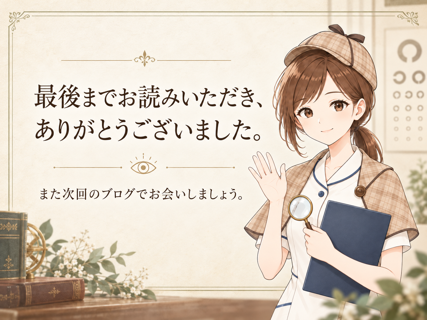 心を込めた読了のお礼と眼科助手